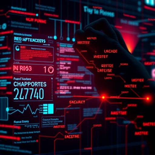 Depiction of a system being analyzed for vulnerabilities with highlighted security risks and potential exploits